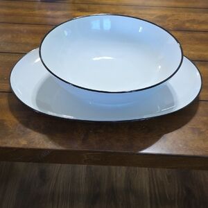 Noritake Ignition White Serve Ware with Black Accent